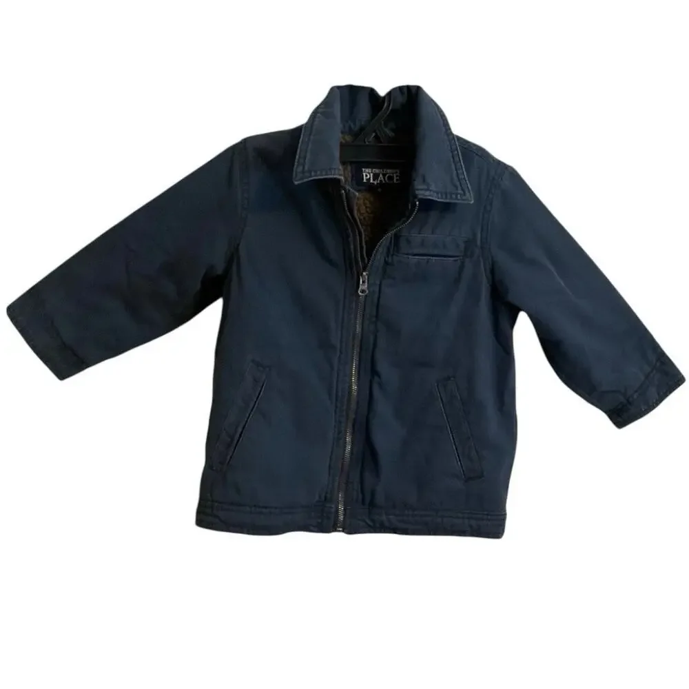 The Children's‎ Place Navy Blue Jacket Kids Size 3T Blue Fleece Lining